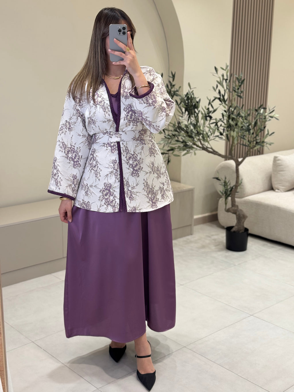 Ensemble Kimono Brocard Floral