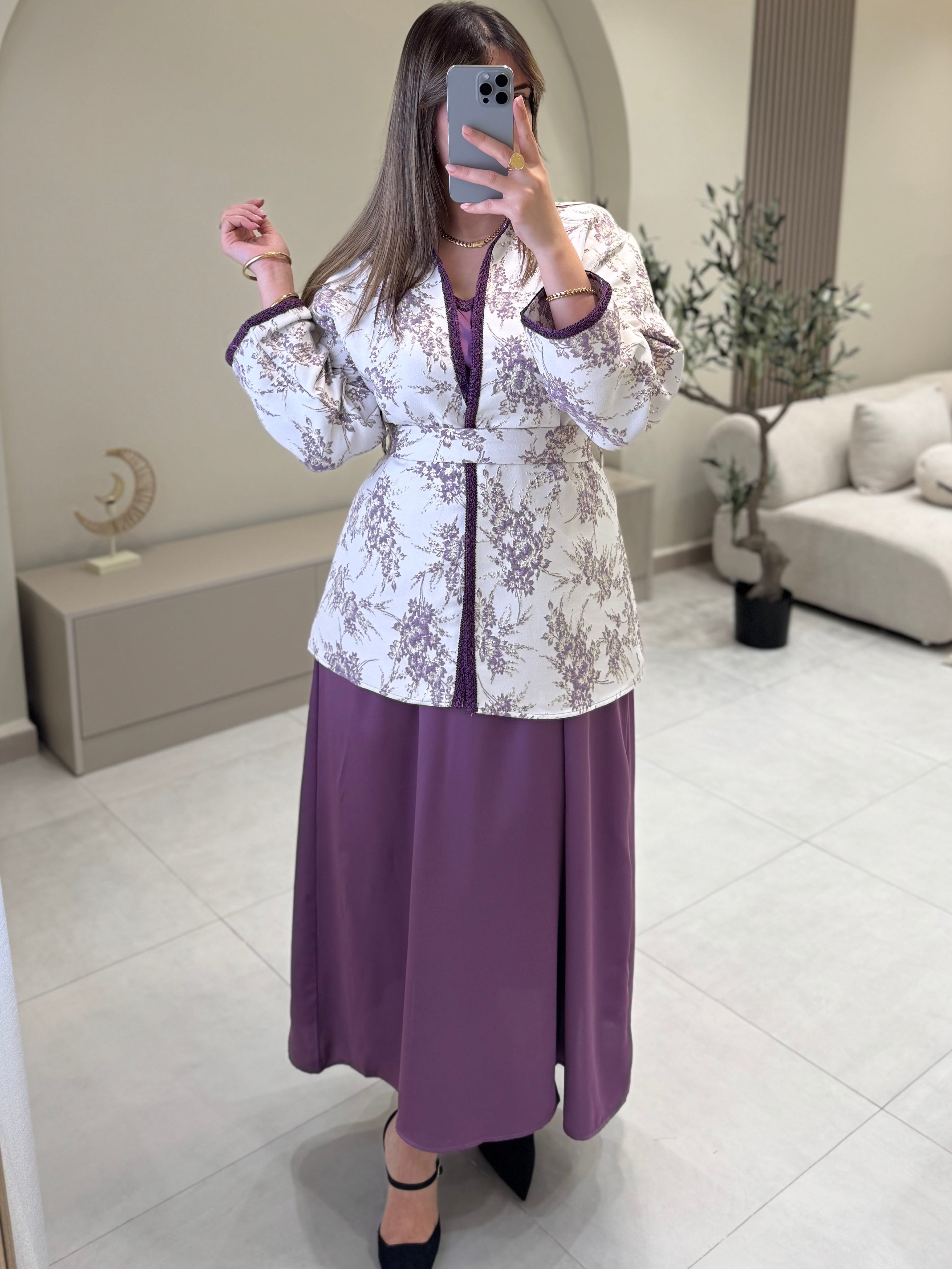 Ensemble Kimono Brocard Floral